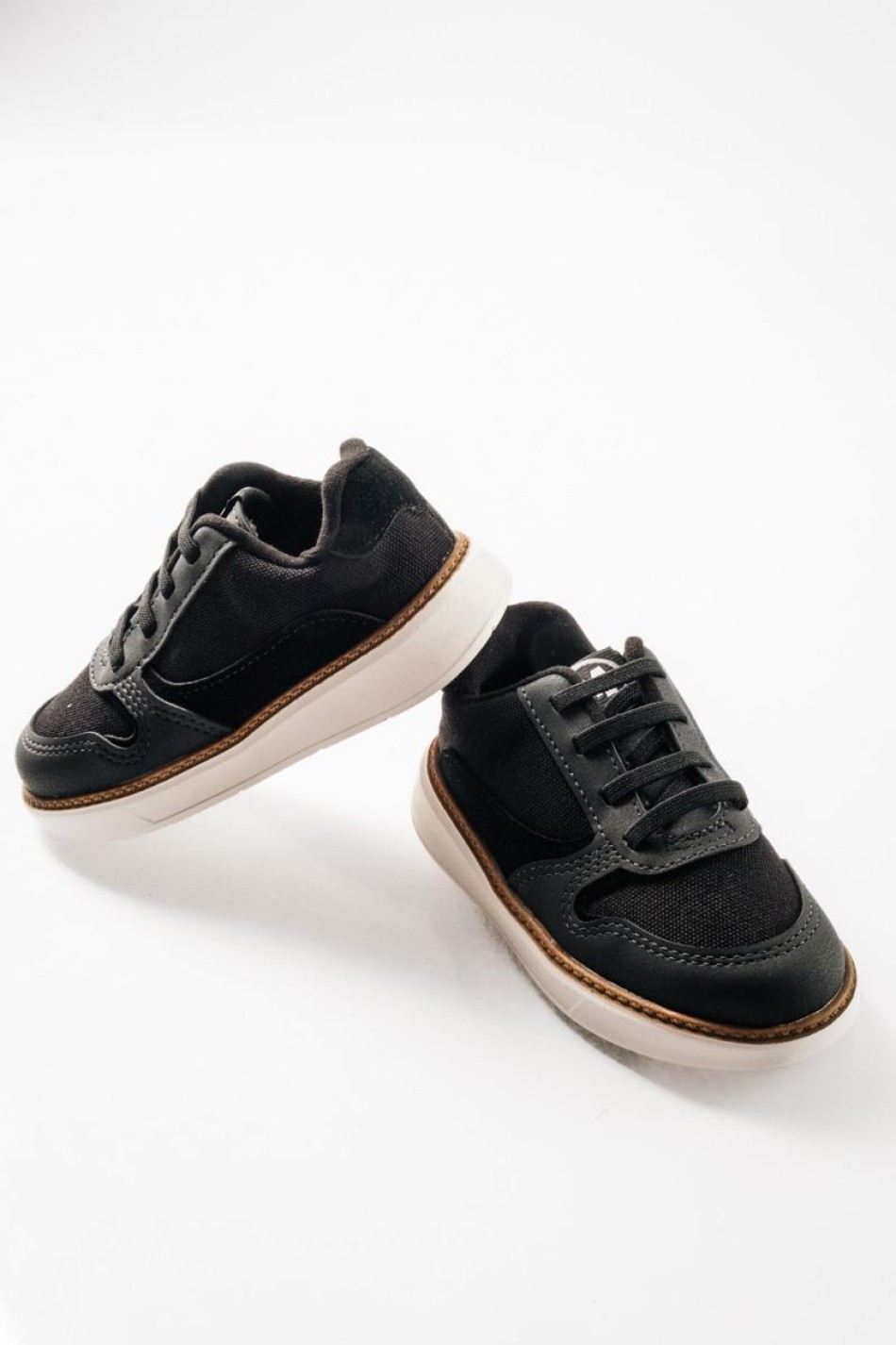 MOLEKINHO slip-on sneakers για αγόρια με ελαστικά κορδόνια ΜΑΥΡΟ