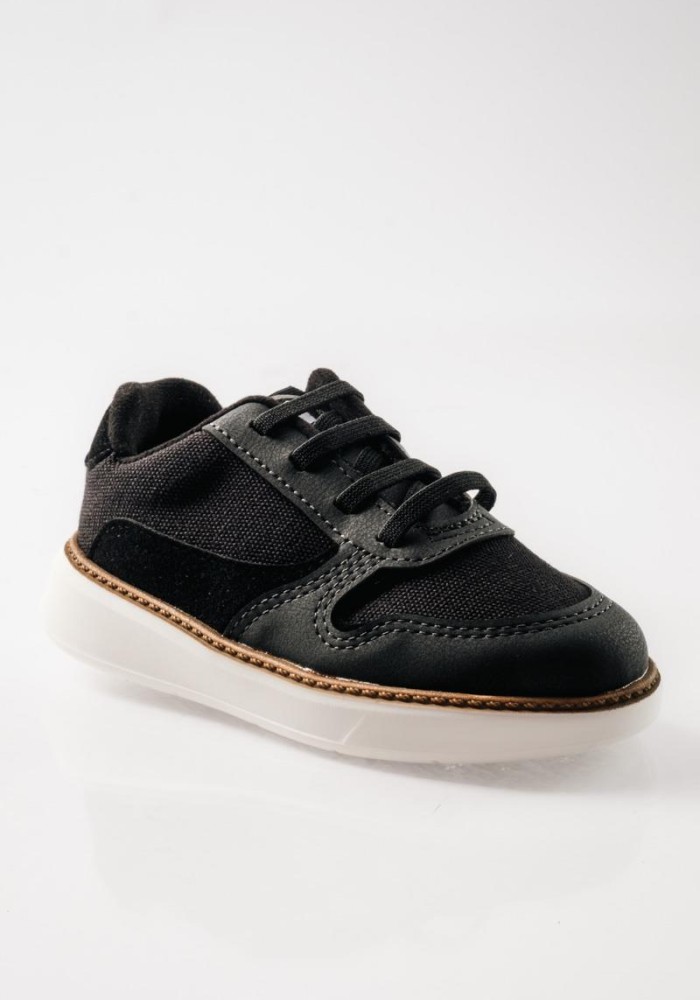 MOLEKINHO slip-on sneakers για αγόρια με ελαστικά κορδόνια ΜΑΥΡΟ