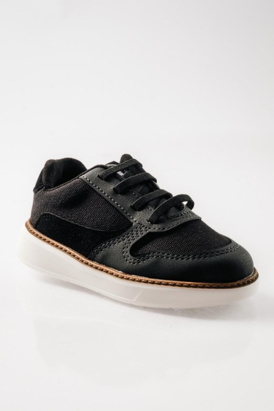 MOLEKINHO slip-on sneakers για αγόρια με ελαστικά κορδόνια ΜΑΥΡΟ
