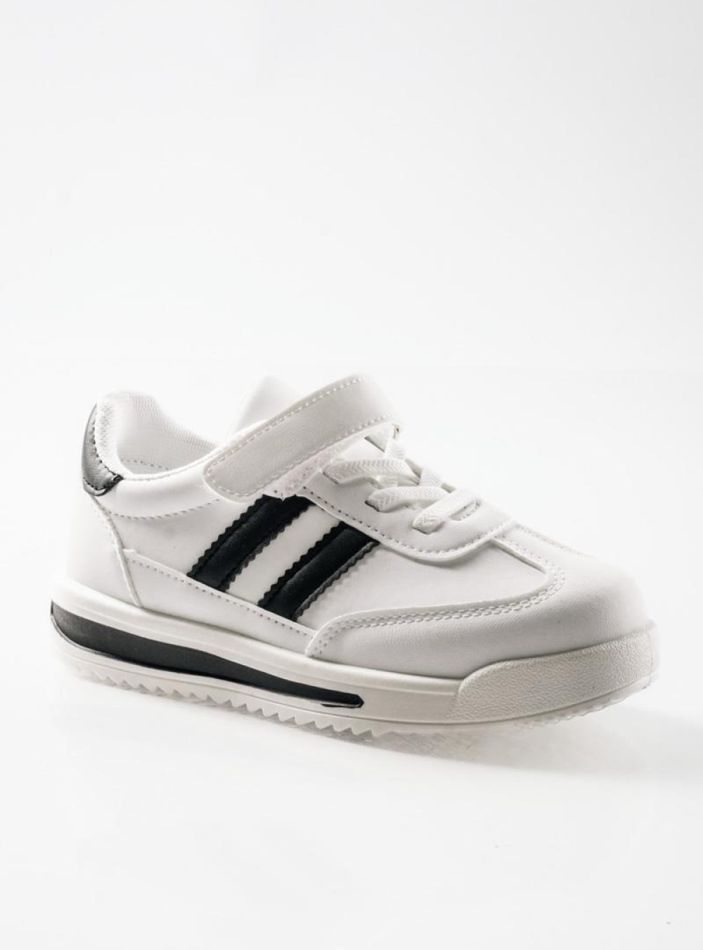 Sneakers για αγόρι με velcro και ελαστικά κορδόνια ΑΣΠΡΟ/ΜΑΥΡΟ Sneakers για αγόρι με velcro και ελαστικά κορδόνια ΑΣΠΡΟ/ΜΑΥΡΟ