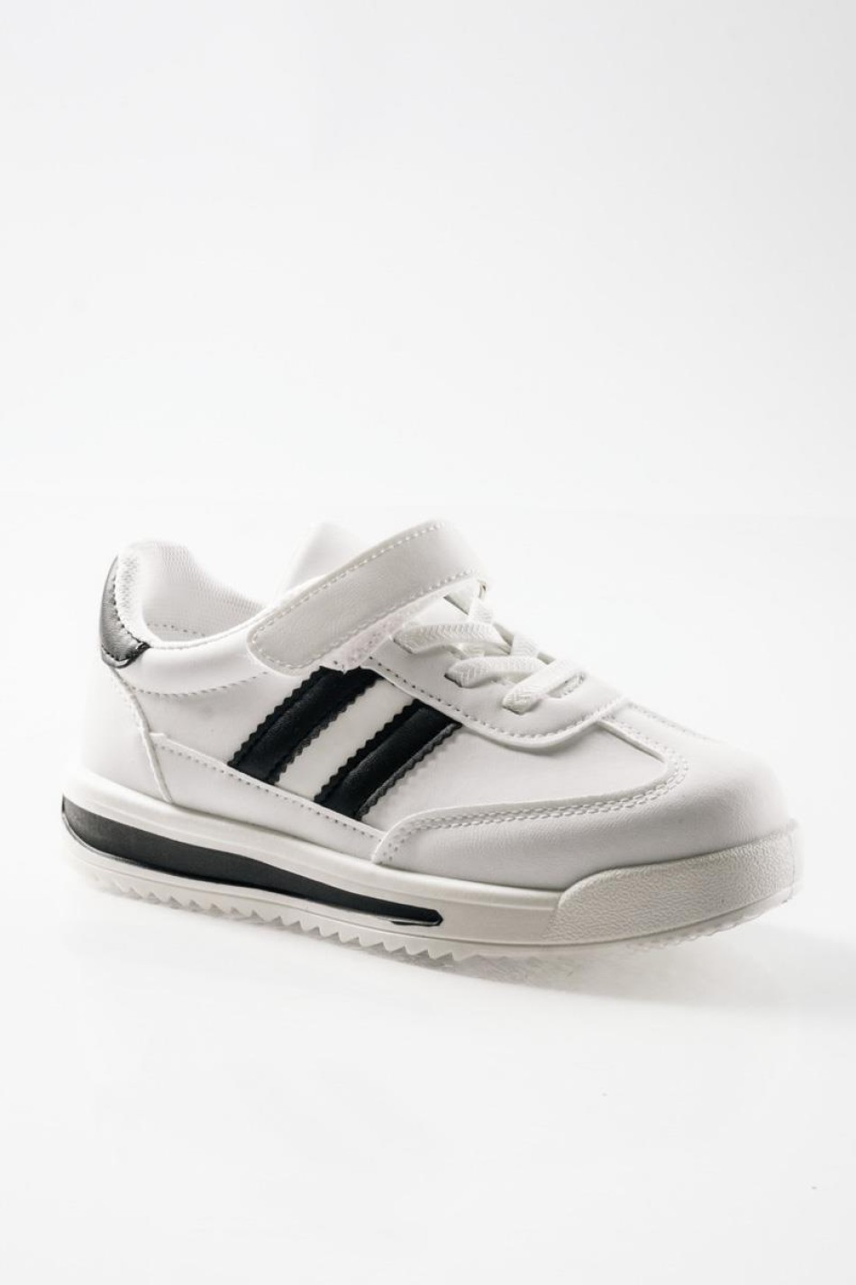 Sneakers για αγόρι με velcro και ελαστικά κορδόνια ΑΣΠΡΟ/ΜΑΥΡΟ Sneakers για αγόρι με velcro και ελαστικά κορδόνια ΑΣΠΡΟ/ΜΑΥΡΟ
