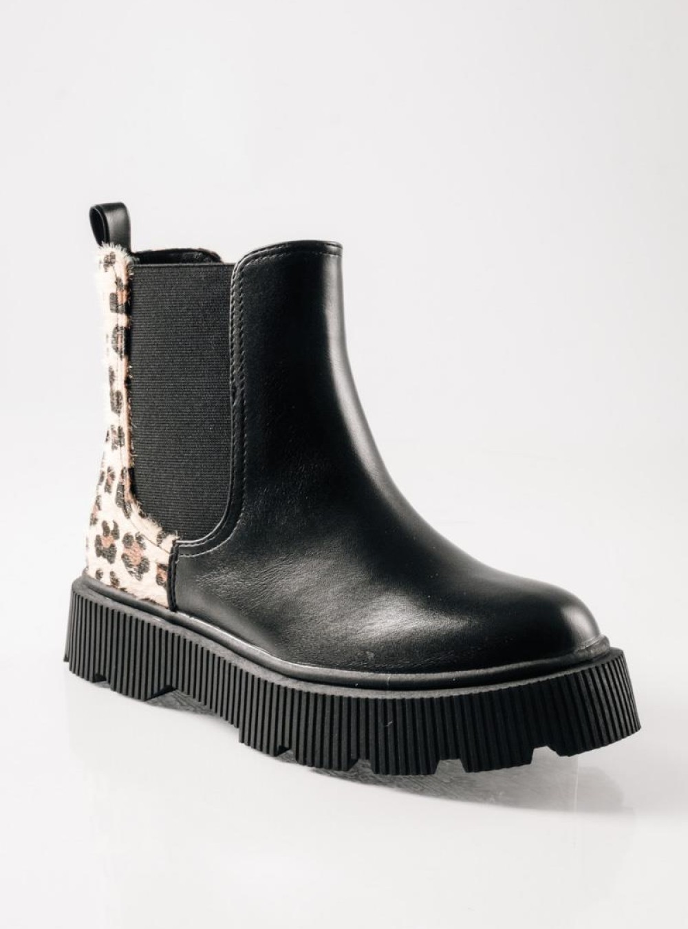 IQ Chelsea μποτάκια για κορίτσια με leopard λεπτομέρεια ΜΑΥΡΟ IQ Chelsea μποτάκια για κορίτσια με leopard λεπτομέρεια ΜΑΥΡΟ