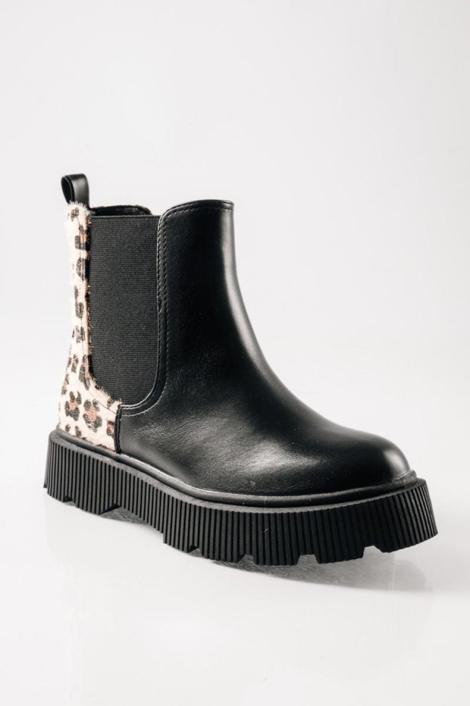 IQ Chelsea μποτάκια για κορίτσια με leopard λεπτομέρεια ΜΑΥΡΟ IQ Chelsea μποτάκια για κορίτσια με leopard λεπτομέρεια ΜΑΥΡΟ