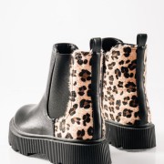 IQ Chelsea μποτάκια για κορίτσια με leopard λεπτομέρεια ΜΑΥΡΟ IQ Chelsea μποτάκια για κορίτσια με leopard λεπτομέρεια ΜΑΥΡΟ