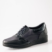 Casual sneakers με ελαστικά κορδόνια και γυαλιστερή λεπτομέρεια ΜΠΛΕ Casual sneakers με ελαστικά κορδόνια και γυαλιστερή λεπτομέρεια ΜΠΛΕ