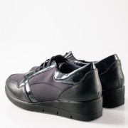 Casual sneakers με ελαστικά κορδόνια και γυαλιστερή λεπτομέρεια ΜΠΛΕ Casual sneakers με ελαστικά κορδόνια και γυαλιστερή λεπτομέρεια ΜΠΛΕ
