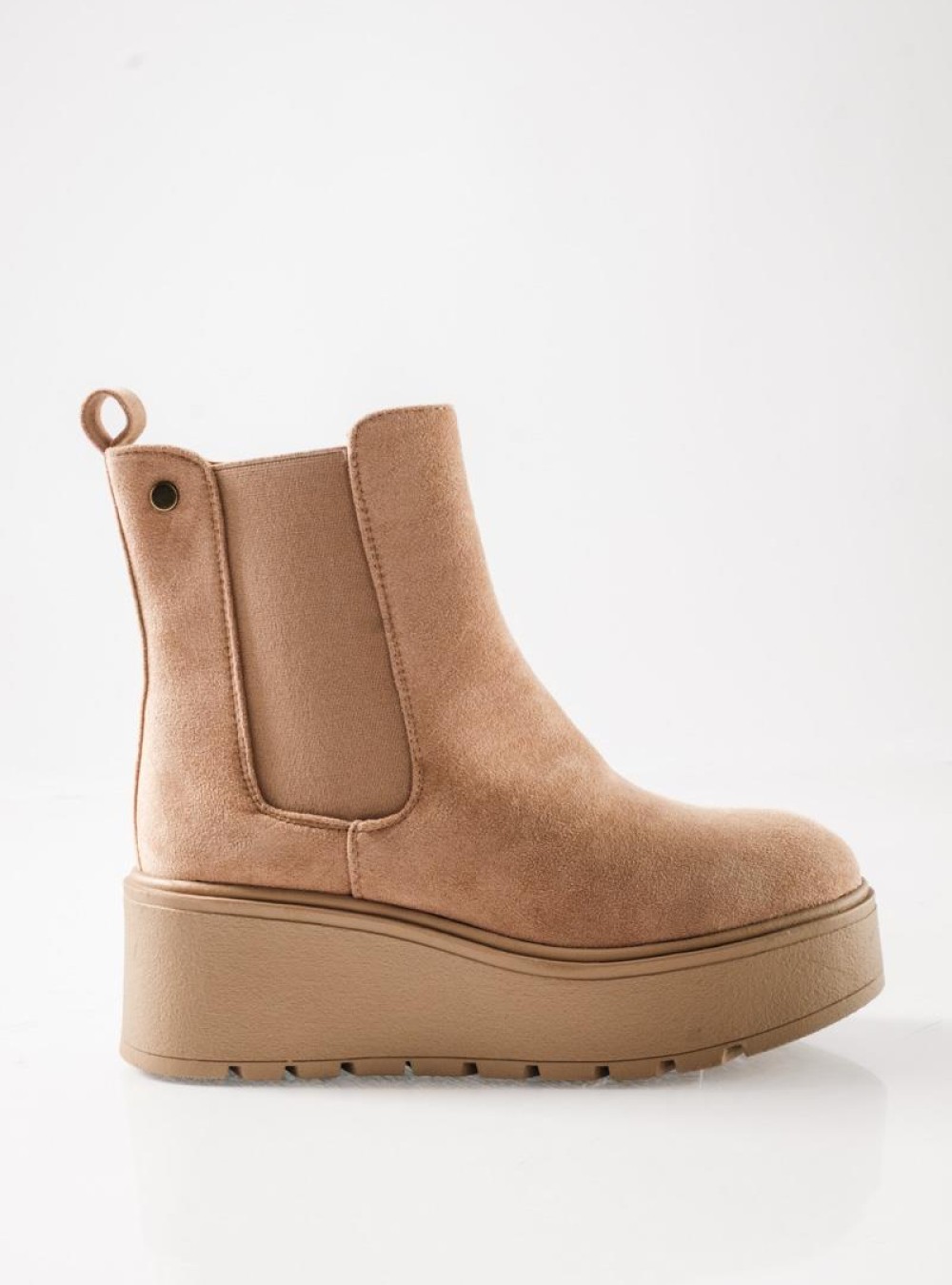 Chelsea suede μποτάκια με πλατφόρμα και minimal γραμμή ΠΟΥΡΟ Chelsea suede μποτάκια με πλατφόρμα και minimal γραμμή ΠΟΥΡΟ