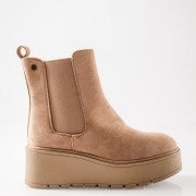 Chelsea suede μποτάκια με πλατφόρμα και minimal γραμμή ΠΟΥΡΟ