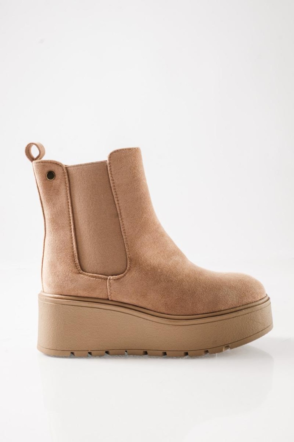 Chelsea suede μποτάκια με πλατφόρμα και minimal γραμμή ΠΟΥΡΟ