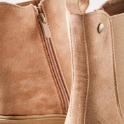Chelsea suede μποτάκια με πλατφόρμα και minimal γραμμή ΠΟΥΡΟ