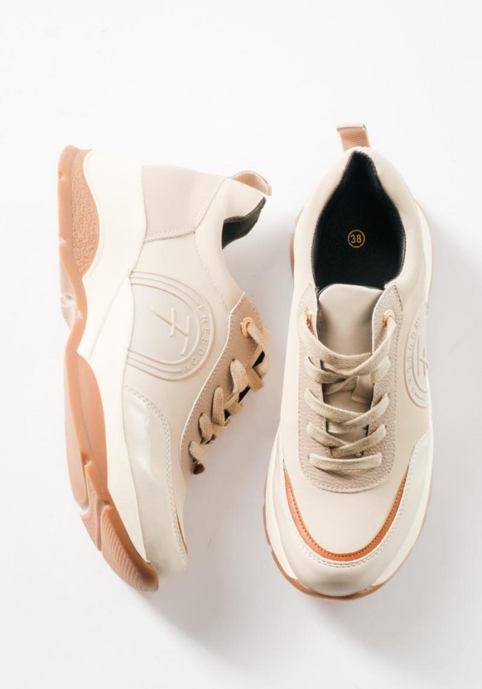 Chunky sneakers σε γήινες αποχρώσεις ΜΠΕΖ