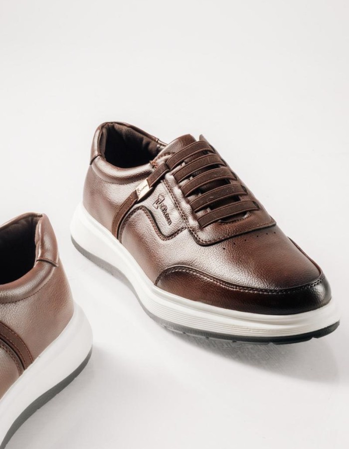 ZAK ανδρικά Casual παπούτσια Slip-On με Λάστιχο ΚΑΦΕ