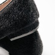 Ponyskin γυναικείες μυτερές μπαλαρίνες ΜΑΥΡΟ