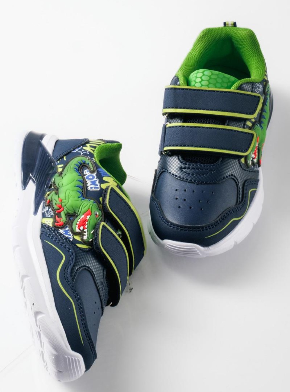 Sneaker για αγόρια με διπλό velcro και σχέδιο δεινόσαυρο ΜΠΛΕ Sneaker για αγόρια με διπλό velcro και σχέδιο δεινόσαυρο ΜΠΛΕ