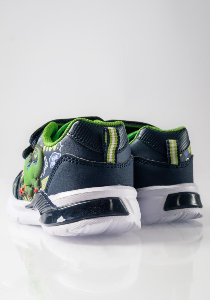 Sneaker για αγόρια με διπλό velcro και σχέδιο δεινόσαυρο ΜΠΛΕ