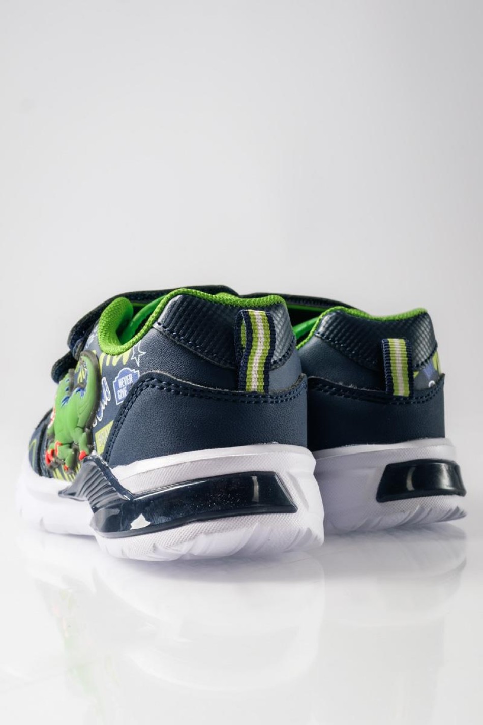 Sneaker για αγόρια με διπλό velcro και σχέδιο δεινόσαυρο ΜΠΛΕ