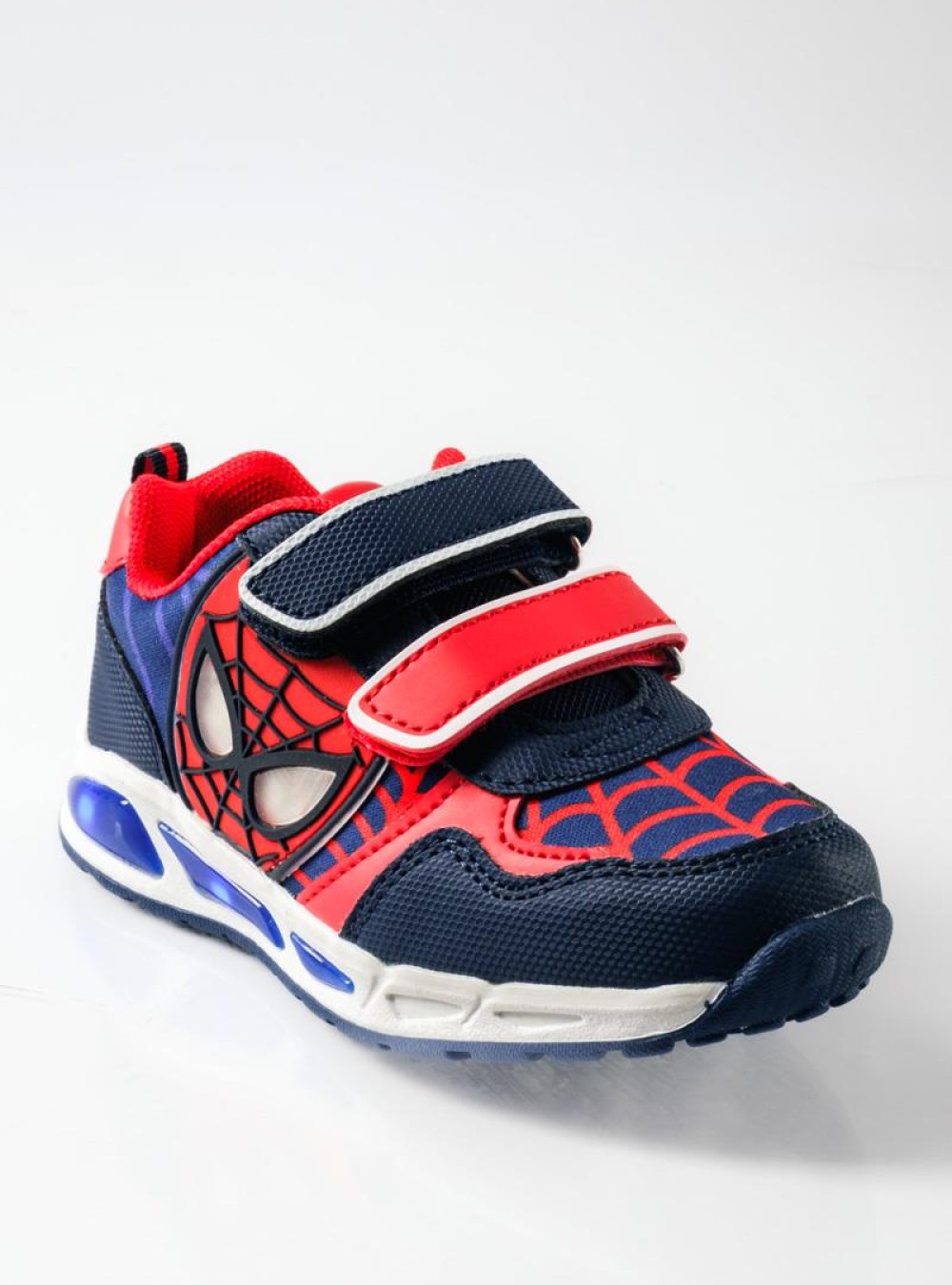 Sneakers για αγόρια με διπλό velcro και φωτάκια στη σόλα ΜΠΛΕ Sneakers για αγόρια με διπλό velcro και φωτάκια στη σόλα ΜΠΛΕ