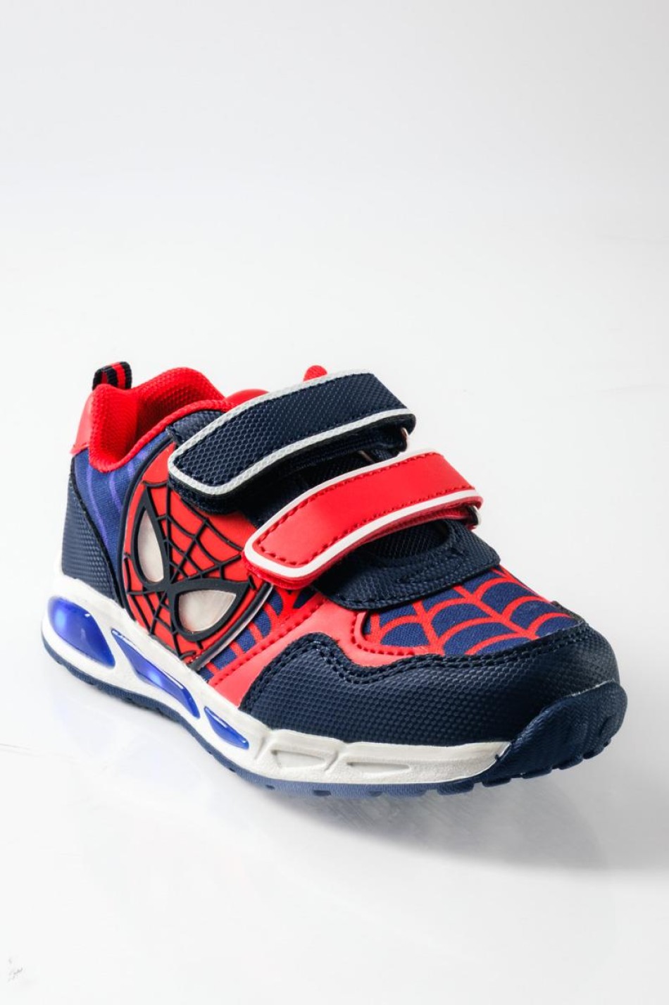 Sneakers για αγόρια με διπλό velcro και φωτάκια στη σόλα ΜΠΛΕ Sneakers για αγόρια με διπλό velcro και φωτάκια στη σόλα ΜΠΛΕ