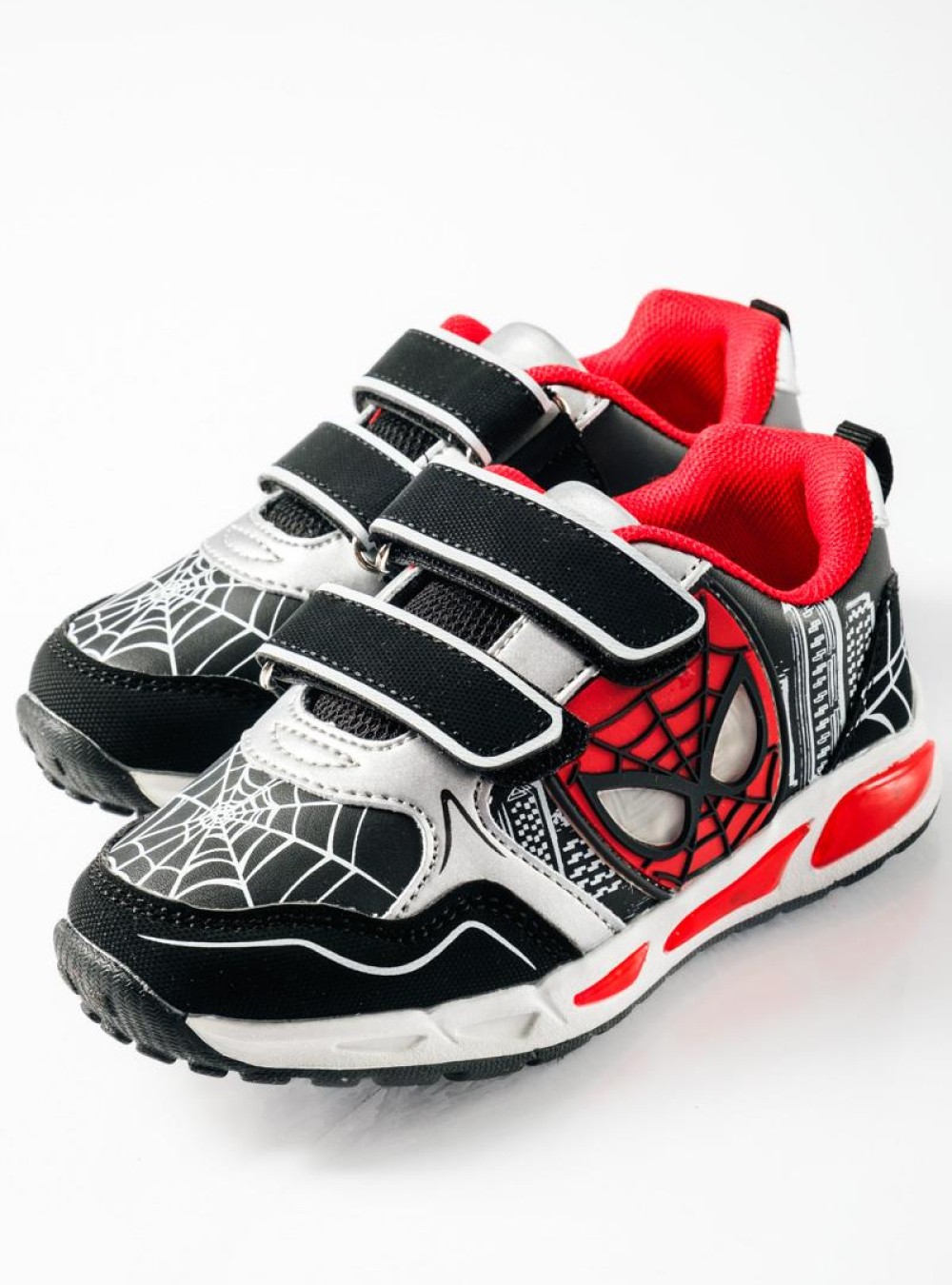 Sneakers για αγόρια με διπλό velcro και φωτάκια στη σόλα ΜΑΥΡΟ Sneakers για αγόρια με διπλό velcro και φωτάκια στη σόλα ΜΑΥΡΟ