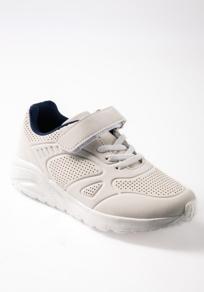 Sneakers για αγόρια με κούμπωμα velcro και ελαστικά κορδόνια ΑΣΠΡΟ/ΜΠΛΕ
