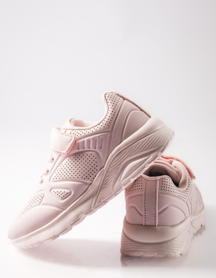 Sneakers για κορίτσια με κούμπωμα velcro και ελαστικά κορδόνια ΡΟΖ