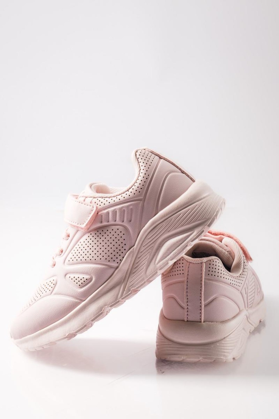 Sneakers για κορίτσια με κούμπωμα velcro και ελαστικά κορδόνια ΡΟΖ