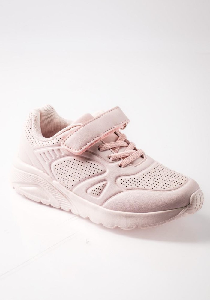 Sneakers για κορίτσια με κούμπωμα velcro και ελαστικά κορδόνια ΡΟΖ