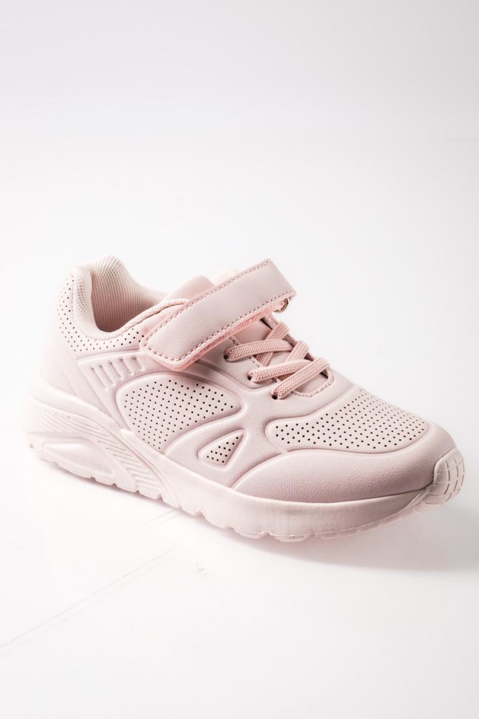 Sneakers για κορίτσια με κούμπωμα velcro και ελαστικά κορδόνια ΡΟΖ