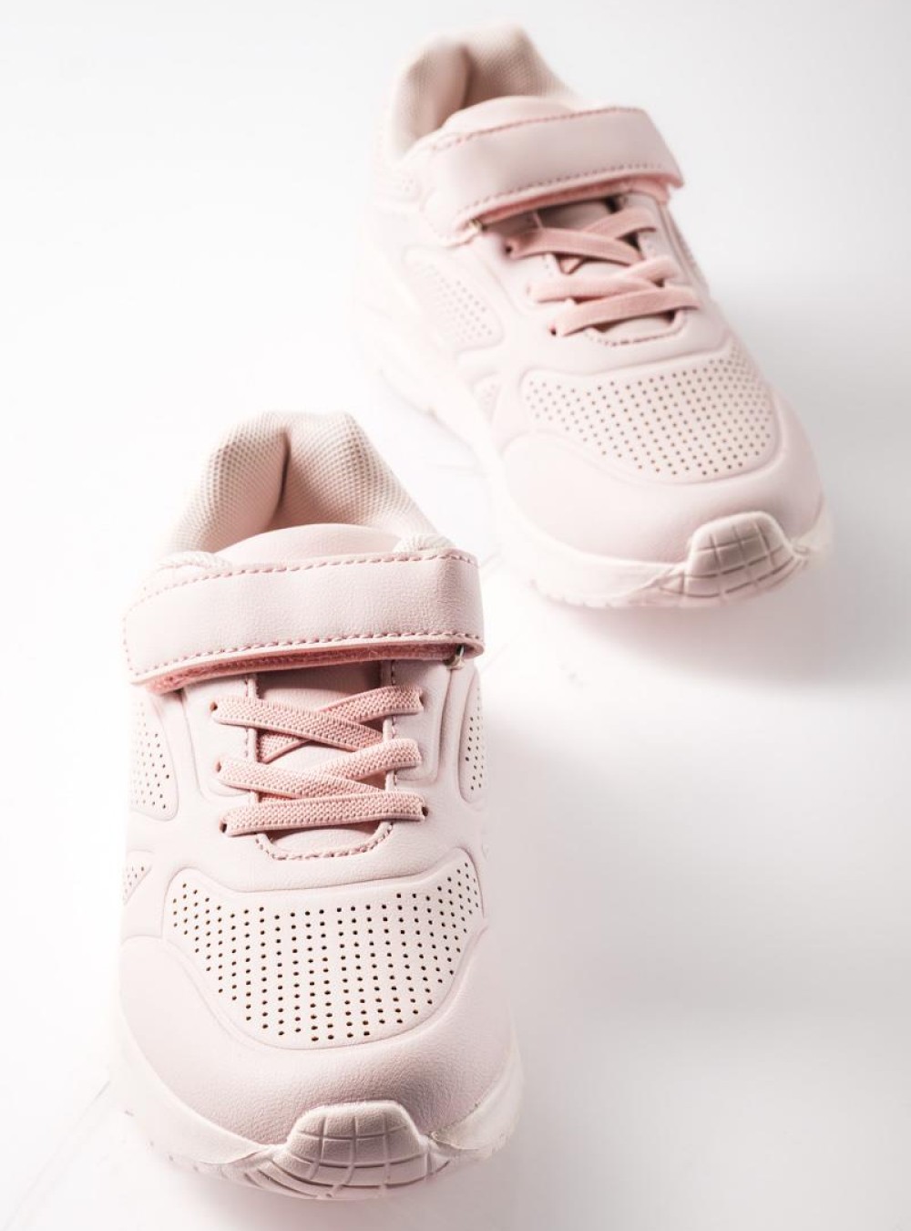 Sneakers για κορίτσια με κούμπωμα velcro και ελαστικά κορδόνια ΡΟΖ Sneakers για κορίτσια με κούμπωμα velcro και ελαστικά κορδόνια ΡΟΖ