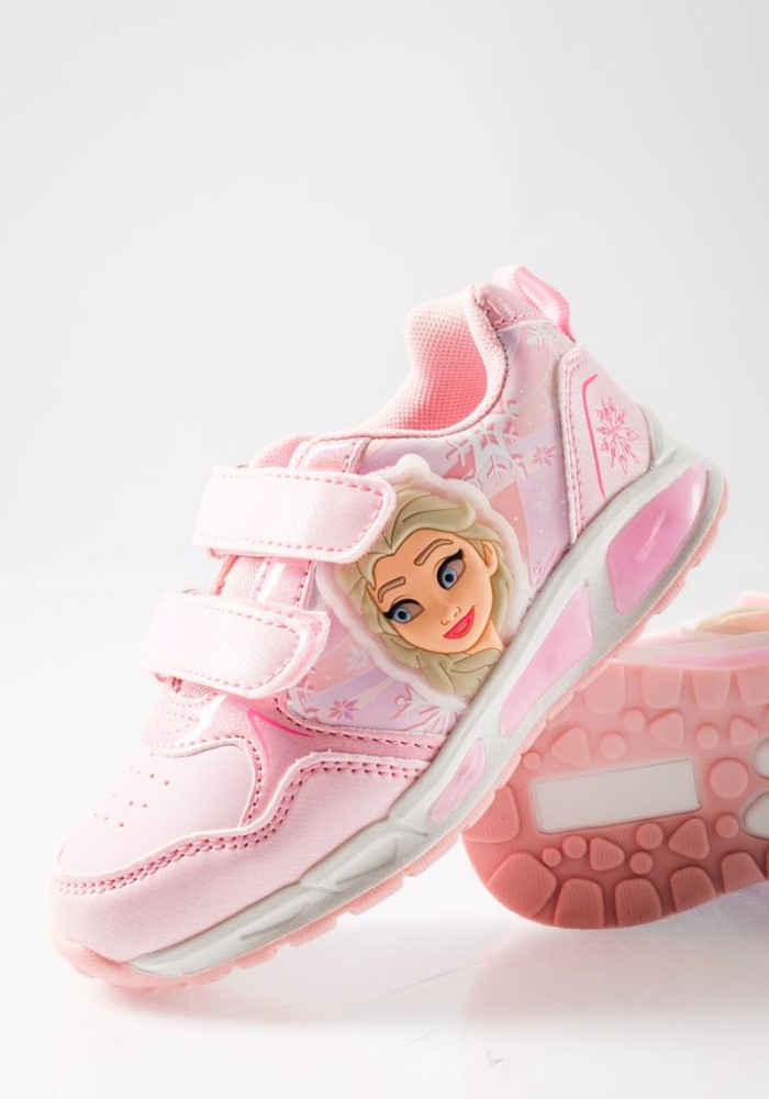 Sneaker για κορίτσια με κούπωμα velcro και σχέδιο πριγκίπισσα ΡΟΖ