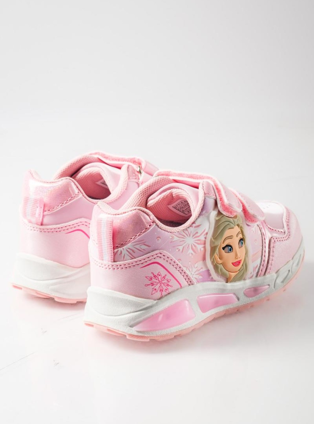 Sneaker για κορίτσια με κούπωμα velcro και σχέδιο πριγκίπισσα ΡΟΖ