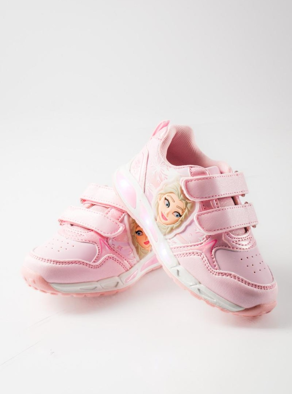 Sneaker για κορίτσια με κούπωμα velcro και σχέδιο πριγκίπισσα ΡΟΖ