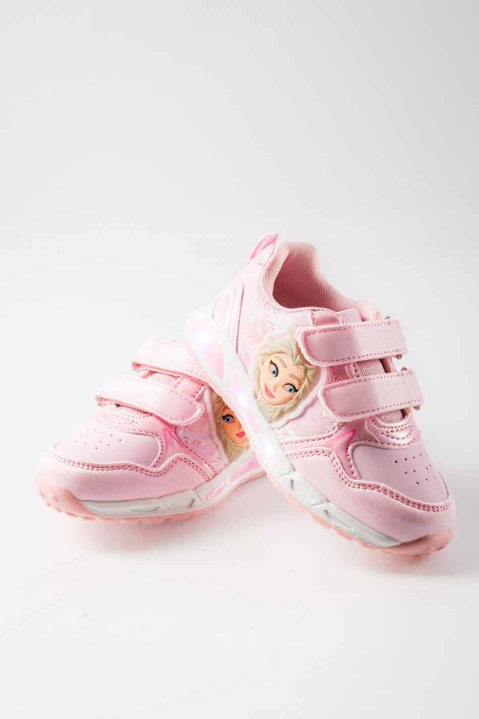 Sneaker για κορίτσια με κούπωμα velcro και σχέδιο πριγκίπισσα ΡΟΖ