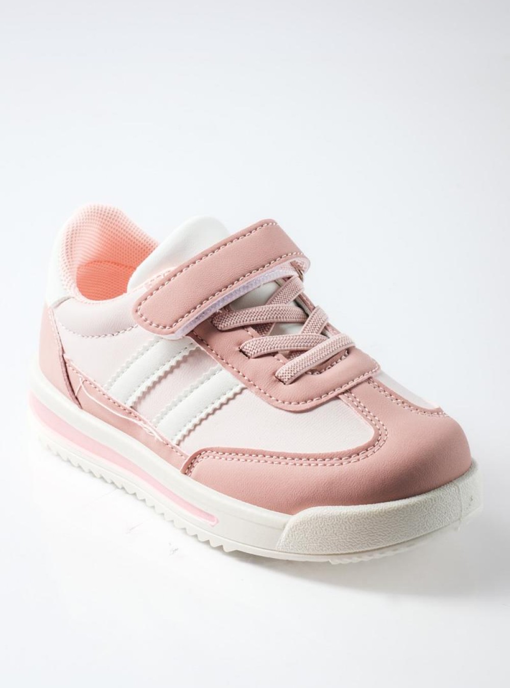 Sneakers για κορίτσια με velcro και ελαστικά κορδόνια ΡΟΖ Sneakers για κορίτσια με velcro και ελαστικά κορδόνια ΡΟΖ