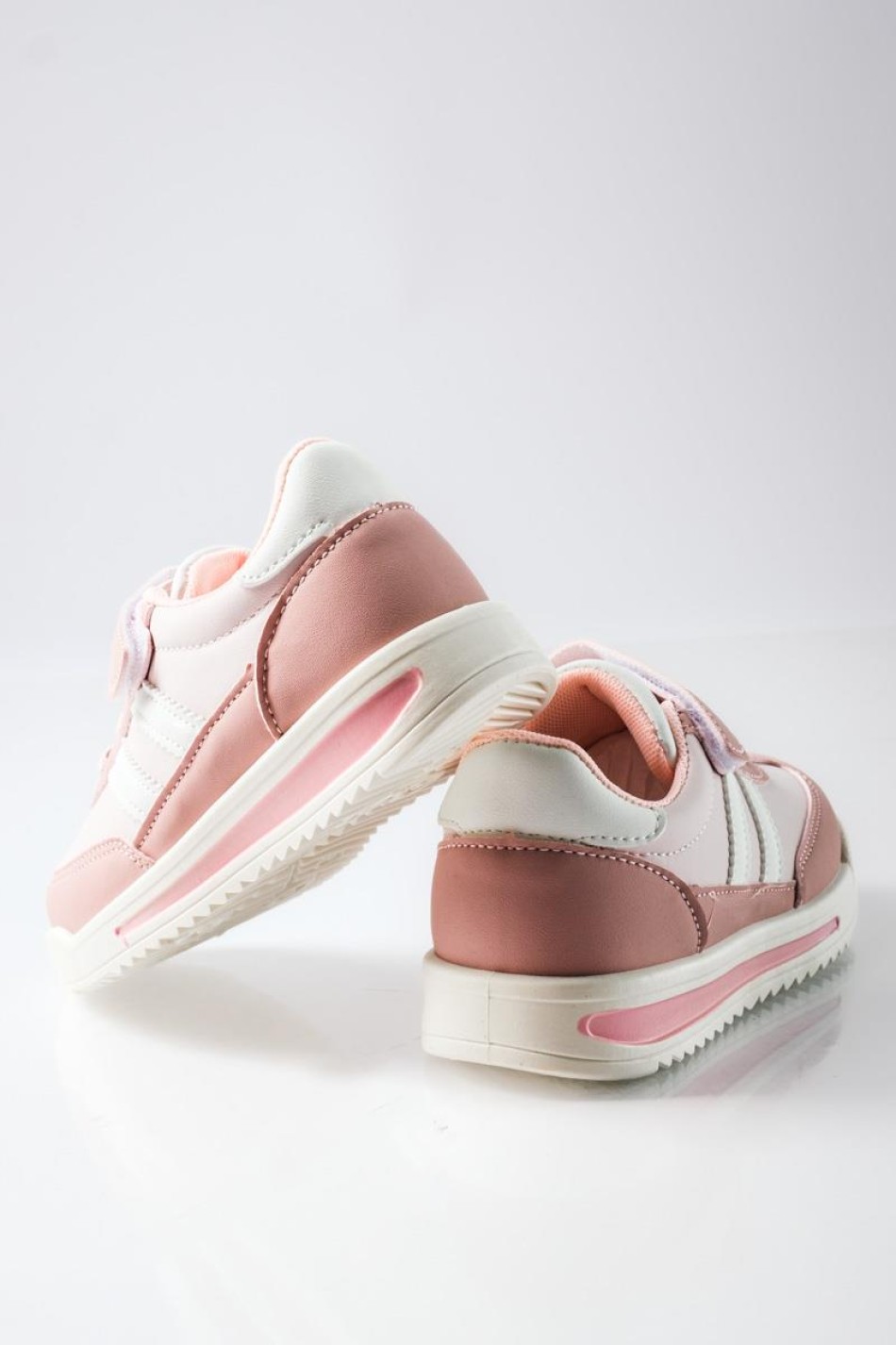 Sneakers για κορίτσια με velcro και ελαστικά κορδόνια ΡΟΖ Sneakers για κορίτσια με velcro και ελαστικά κορδόνια ΡΟΖ