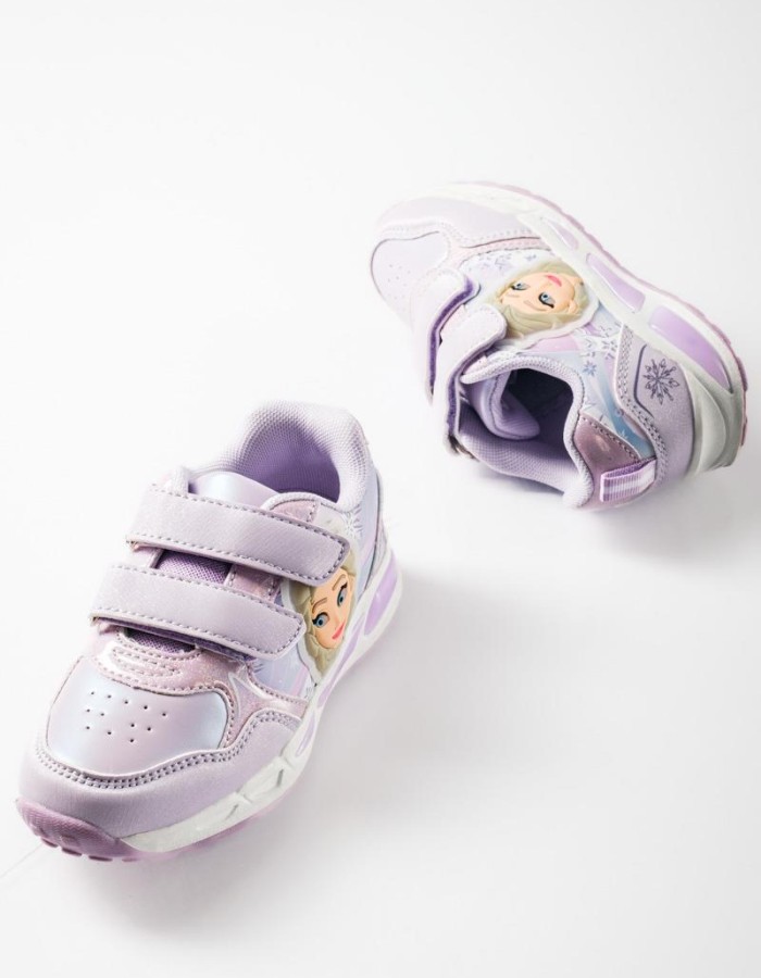 Sneaker για κορίτσια με κούπωμα velcro και σχέδιο πριγκίπισσα ΜΩΒ