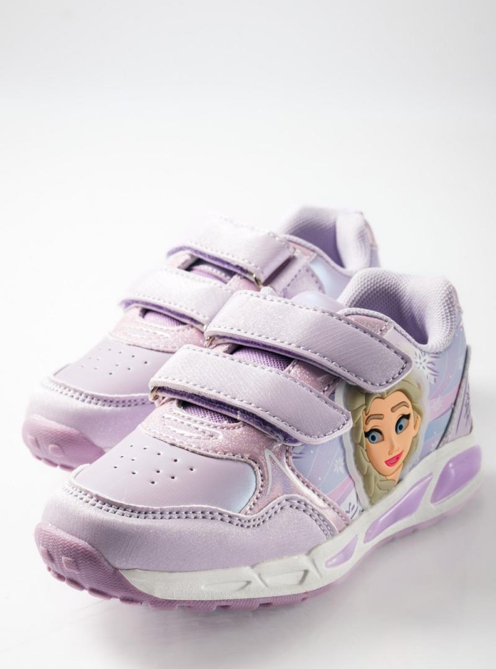 Sneaker για κορίτσια με κούπωμα velcro και σχέδιο πριγκίπισσα ΜΩΒ
