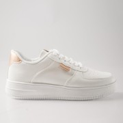 Δίσολα sneakers με εξωτερικές ραφές και απλό σχέδιο ΑΣΠΡΟ/CHAMPAGNE
