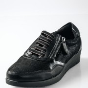 Casual sneakers με ελαστικά κορδόνια και φερμουάρ στο πλάι ΜΑΥΡΟ Casual sneakers με ελαστικά κορδόνια και φερμουάρ στο πλάι ΜΑΥΡΟ