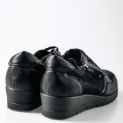Casual sneakers με ελαστικά κορδόνια και φερμουάρ στο πλάι ΜΑΥΡΟ Casual sneakers με ελαστικά κορδόνια και φερμουάρ στο πλάι ΜΑΥΡΟ