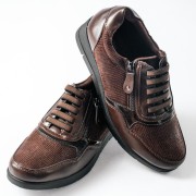 Casual sneakers με ελαστικά κορδόνια και φερμουάρ στο πλάι ΚΑΦΕ Casual sneakers με ελαστικά κορδόνια και φερμουάρ στο πλάι ΚΑΦΕ
