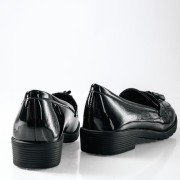 Flat λουστρίνι loafers με κρόσια old fashioned στυλ ΜΑΥΡΟ Flat λουστρίνι loafers με κρόσια old fashioned στυλ ΜΑΥΡΟ