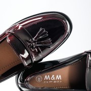 Flat λουστρίνι loafers με κρόσια old fashioned στυλ ΜΠΟΡΝΤΩ Flat λουστρίνι loafers με κρόσια old fashioned στυλ ΜΠΟΡΝΤΩ