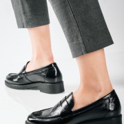 RAGAZZA λουστρίνι flat loafers ΜΑΥΡΟ