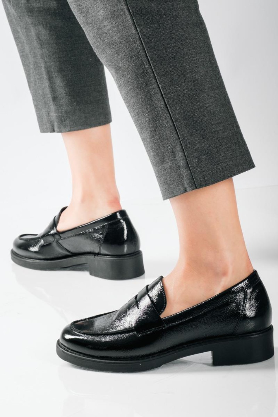 RAGAZZA λουστρίνι flat loafers ΜΑΥΡΟ