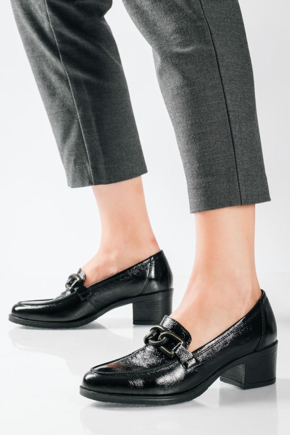 RAGAZZA λουστρίνι loafer με διακριτική αλυσίδα ΜΑΥΡΟ