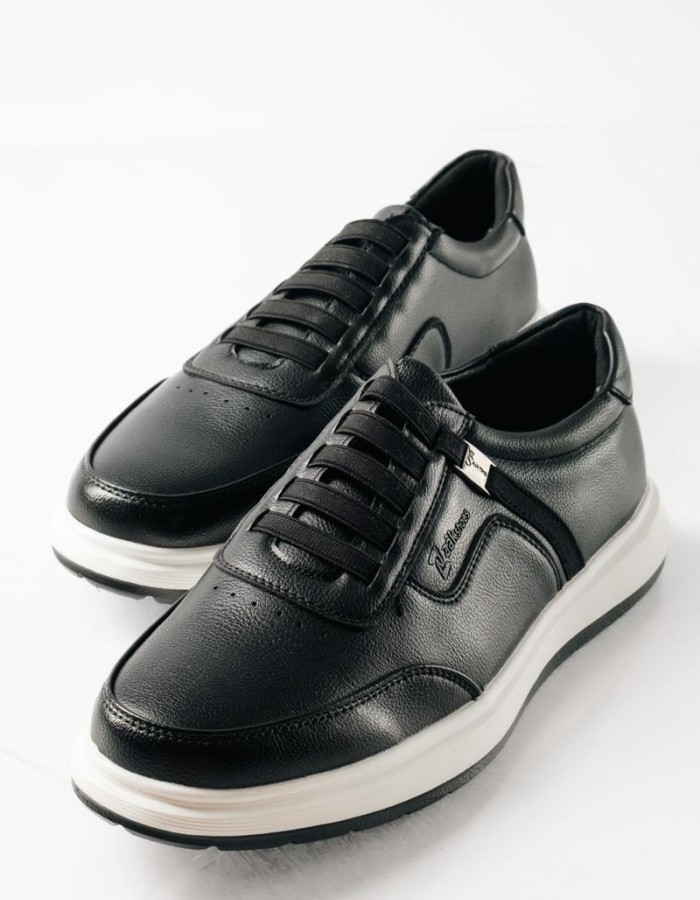 ZAK ανδρικά Casual παπούτσια Slip-On με Λάστιχο ΜΑΥΡΟ