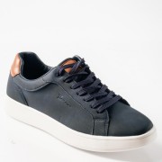 ZAK ανδρικά sneakers με καφέ λεπτομέρειες ΜΠΛΕ ZAK ανδρικά sneakers με καφέ λεπτομέρειες ΜΠΛΕ