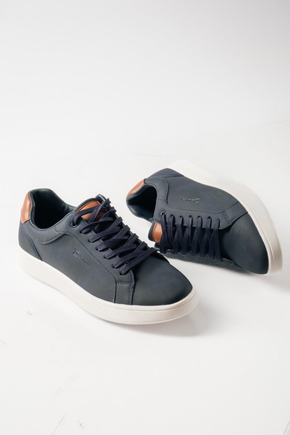 ZAK ανδρικά sneakers με καφέ λεπτομέρειες ΜΠΛΕ ZAK ανδρικά sneakers με καφέ λεπτομέρειες ΜΠΛΕ