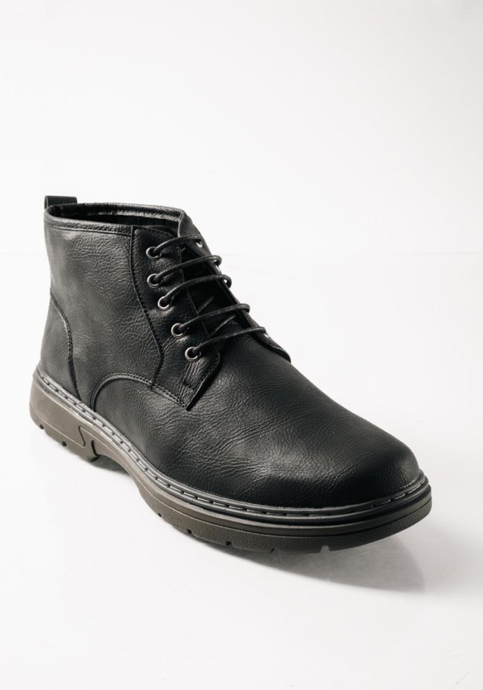 B-SOFT δετά casual μποτάκια με σταθερή σόλα ΜΑΥΡΟ